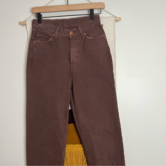 Mother Denim Snacks! High Waisted Twizzy Skimp Jeans French Roast Brown size 24 - Picture 7 of 9